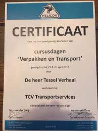 Certificaat TCV kunsttransport